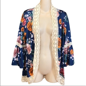 Loveu Dear floral print‎ open front kimono/cardigan
